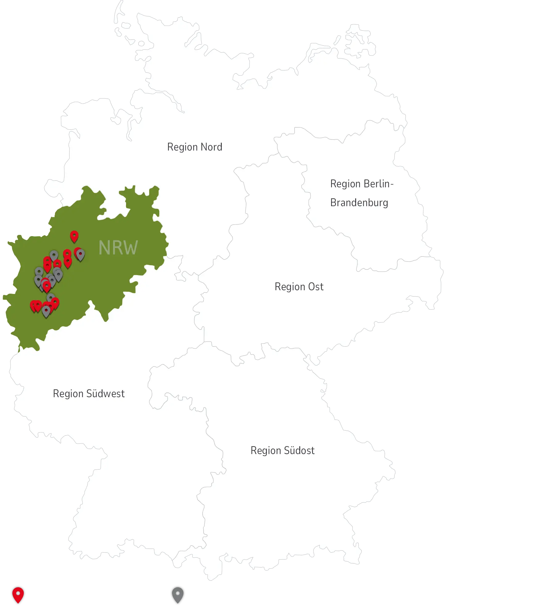Standorte der REMEX-Gruppe in NRW Recyclingexpertise in NRW: REMEX-Standorte